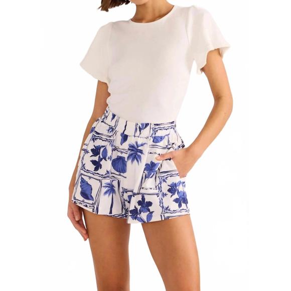 MINKPINK Pants - NEW MINKPINK sylvie elasticated short in postcard floral